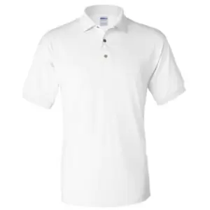 image of Gildan Adult DryBlend Jersey Short Sleeve Polo Shirt (L) (White)