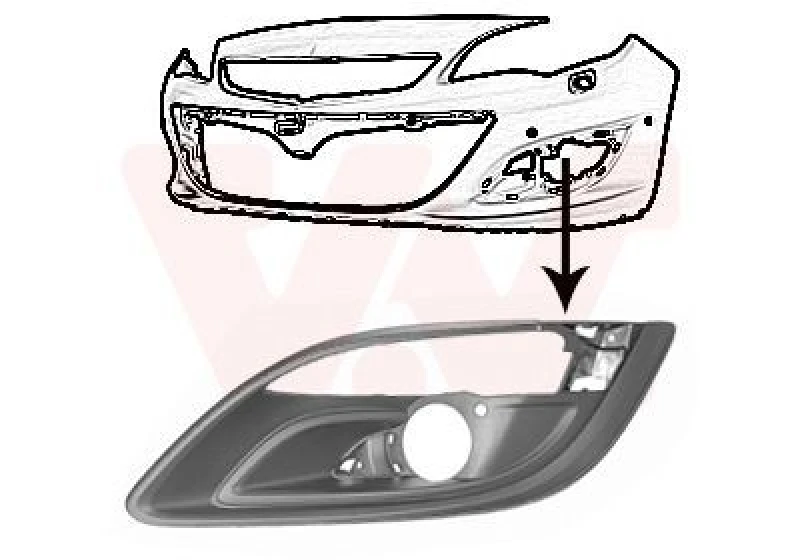 Image of VAN WEZEL Bumper grill VAN WEZEL 3753591