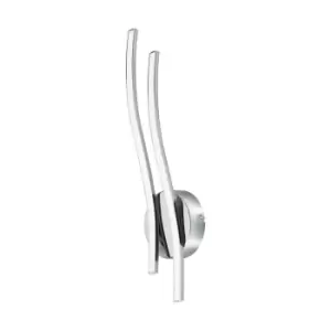 Image of Wall Light Colour Chrome Plated Shade White Plastic Bulb LED 2x5W Included