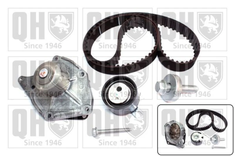 Image of QUINTON HAZELL Water pump and timing belt kit QUINTON HAZELL QBPK7641