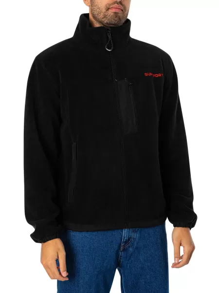 image of Superdry Black Code Fleece Trekker Jacket Black Male M 197236UK