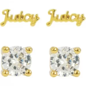 image of Ladies Juicy Couture PVD Gold plated Juicy Expressions Stud Earring Set