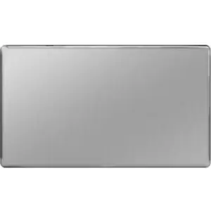 Image of BG FBS95-01 BG Brushed Steel 2 Gang Blanking Plate - Steel Grey