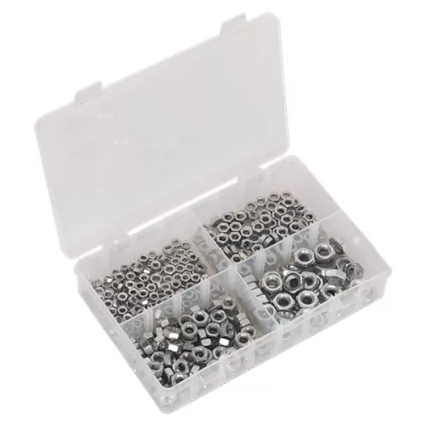 Image of Genuine SEALEY AB028SN Steel Nut Assortment 370pc M5-M10 DIN 934 Metric