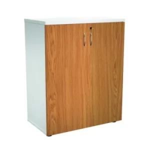 image of 700 Wooden Cupboard (450MM Deep) White Carcass Nova Oak Doors