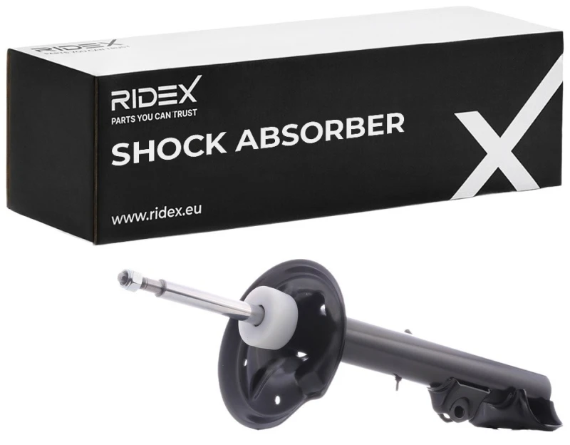 Image of RIDEX 854S1096 Shock absorber Front Axle Right, Gas Pressure, Twin-Tube, Suspension Strut, Top pin Shock Absorber (854)