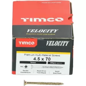 image of Timco Multi Purpose Countersunk Velocity Screw - 4.5 x 70 (200 pack)