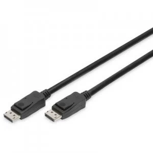 Image of Digitus DisplayPort Cable 2m gold plated connectors, Metal foild shield, Braided shield, Shielded, Round, double shielding Black [1x DisplayPort plug