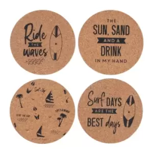 Image of Surf's Up Nautical Cork Coaster Set