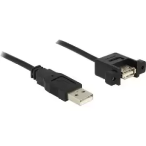 image of Delock USB cable USB 2.0 USB-A plug, USB-A socket 1m Black 85106