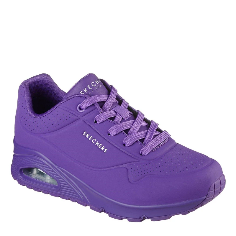 Image of Skechers Womens Durabuck Lace Up Classic Low-Top Trainers Purple female 2 (35)