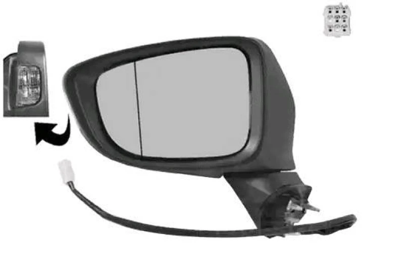 Image of VAN WEZEL 2766807 Wing mirror * HAGUS * Left, Heatable, primed Outside Mirror (50)