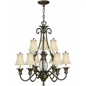 Image of Loops - 10 Bulb Chandelier Hanging Pendant LIght Pearl Bronze LED E14 60W Bulb