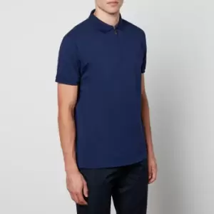 Image of Polo Ralph Lauren Slim-Fit Cotton-Blend Half-Zip Polo Shirt - L