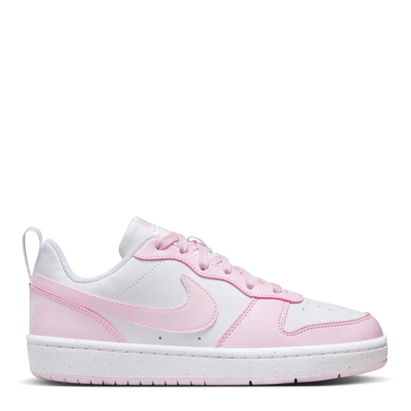 Image of Nike Court Borough Low 2 SE Big Kids Shoes White/Pink female 5 (38)