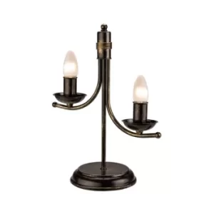 image of Luca Traditional Table Lamp Black, 2x E14