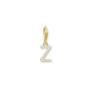 Charmista Gold Plated Zirconia Letter Z Charm Pendant 1989-414-14