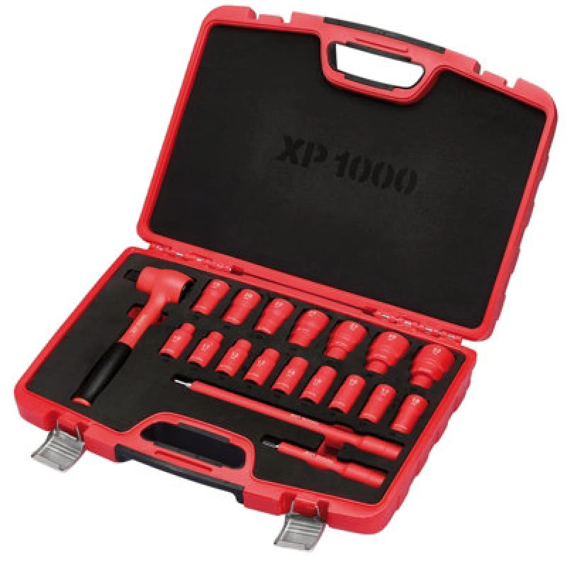 Image of Draper XP1000 19 Piece 1/2" Drive VDE Insulated Socket Set 17671 Drive: 1/2"