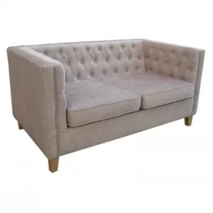 York 2 Seater Mink Chenille Sofa Wood Foam Fabric