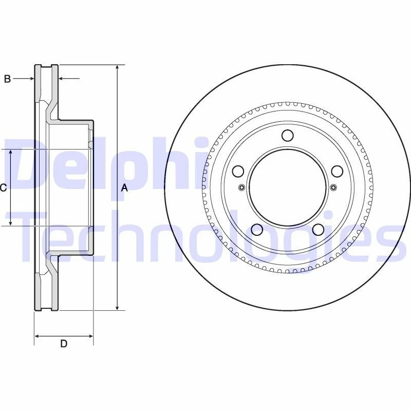 Image of DELPHI Brake disc DELPHI BG9131