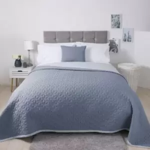 Image of Belledorm Panama Quilted Bedspread (Kingsize) (Duck Egg/Storm) - Duck Egg/Storm