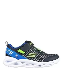 Image of Skechers Boys Twisty Brights Trainers, Navy/Multi, Size 4 Older
