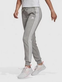 image of adidas 3 Stripe Cuffed Sweat Pants - Medium Grey Heather Size M Women