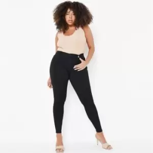 image of Missguided Curve Anarchy Mid Rise Skinny Jeans - Black