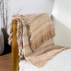 image of Hoem Jour Linear Woven Throw Nougat