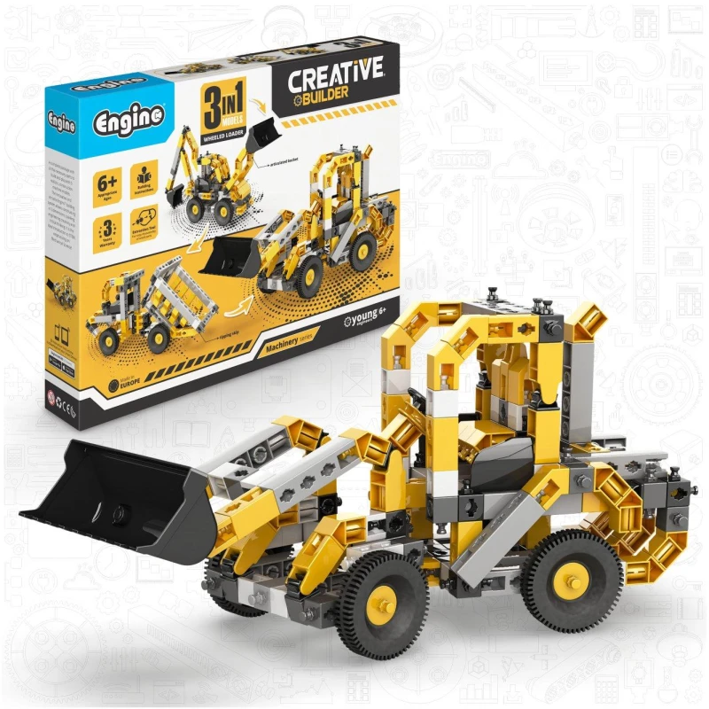 Image of Engino Creative Builder Wheeled Loader Machinery Set Yellow unisex