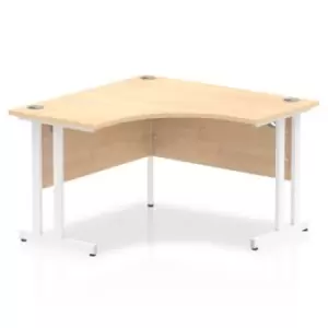 image of Impulse 1200mm Corner Desk Maple Top White Cantilever Leg