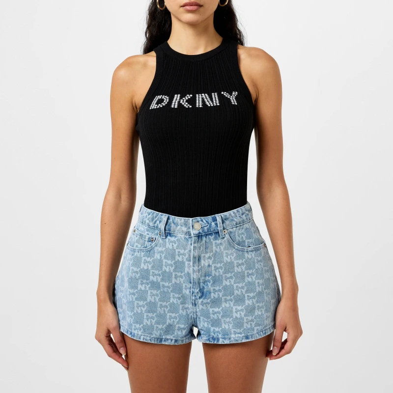 Image of DKNY Knit Tank Top Black female 8 (XS)