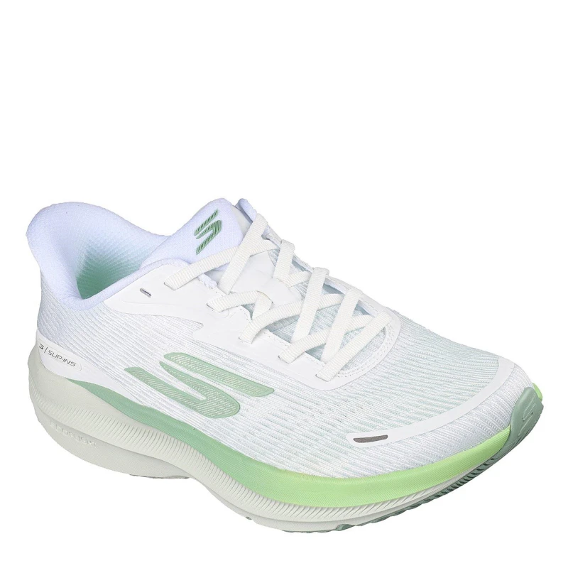 Image of Skechers Womens Aero Pulse Running Shoes White/Green female 4 (37)