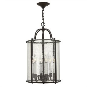 Image of 6 Light Large Ceiling Lantern Pendant Olde Bronze, E14