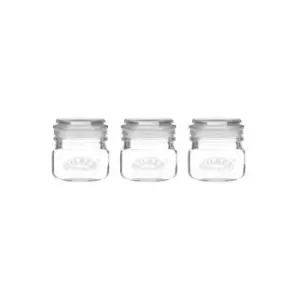 image of Kilner - Square Push Top Jars Set Of 3 250ml