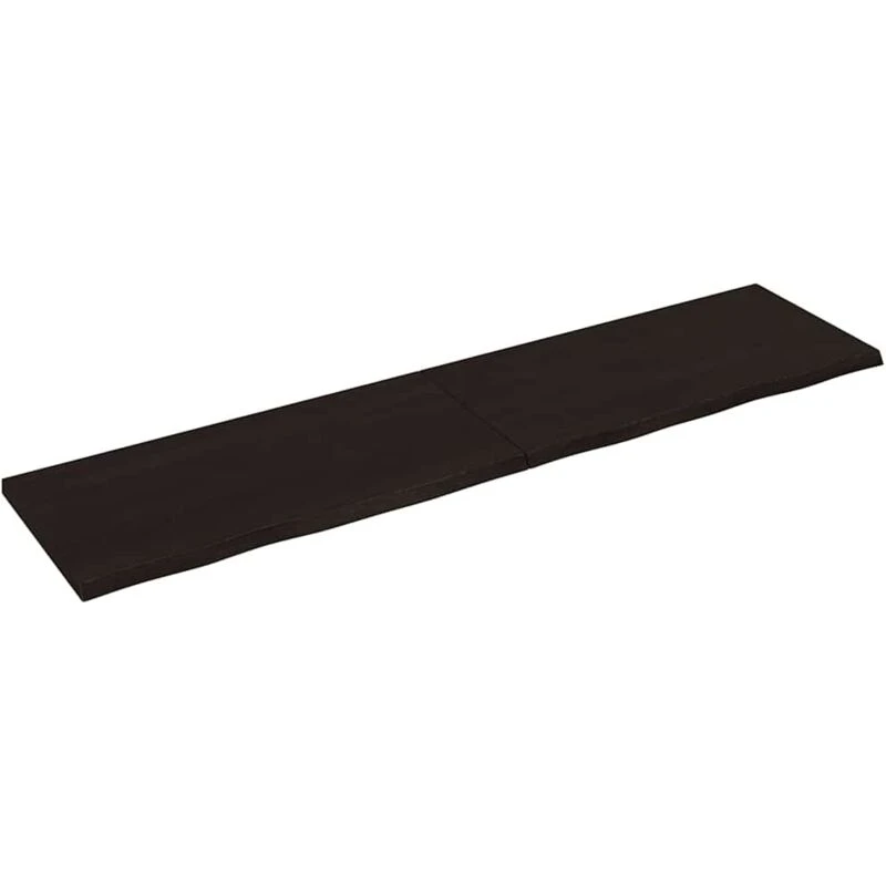 Image of Vidaxl Wall Shelf Dark Grey 200X50X4cm Treated Solid Wood Oak, Brown 363848