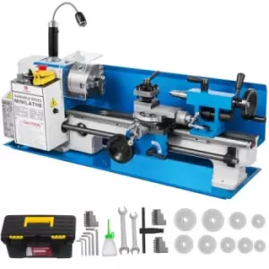 image of VEVOR 7x14" Metal Lathe 50-2500 RPM 550W Mini Bench Lathe 0.75HP Variable Spindle Speed Milling Machine for Mini Precision Parts Processing Nylon Gear