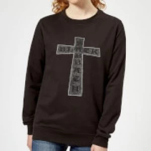 Image of Black Sabbath Cross Womens Sweatshirt - Black
