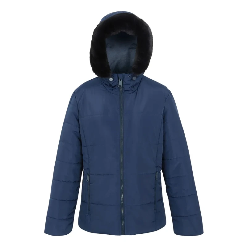 Image of Womens Regatta Winnie Baffle Hooded Puffer Bleu Female 42