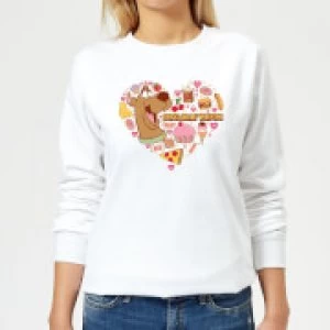 Image of Scooby Doo Snacks Are My Valentine Womens Sweatshirt - White - L
