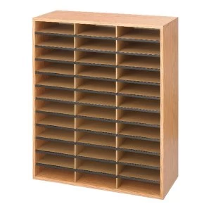 Image of Safco 36 Compartment Literature Organiser Oak 9403MO