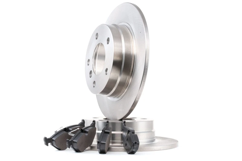 Image of RIDEX 3405B0134 Brake disc and pads set Rear Axle, Brake Disc Type: Solid, excl. wear warning contact Brake Set,disc brakes (3405)