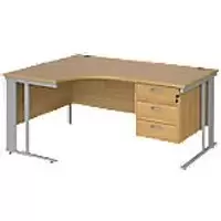 Image of Dams International Left Hand Ergonomic Desk MCM16ELP3SO 1,600 x 1,200 x 725 mm
