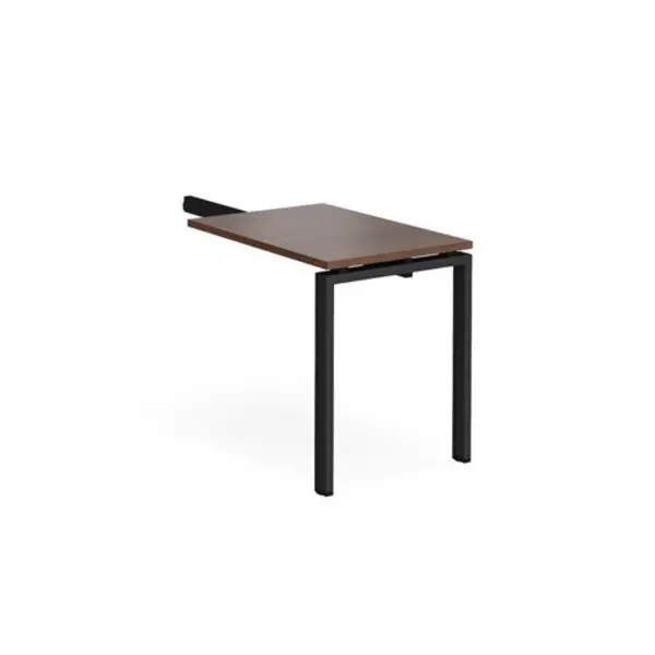 Image of Adapt Adapt add on unit single return desk 800mm x 600mm - Black frame, walnut top Walnut ER86-AB-K-W