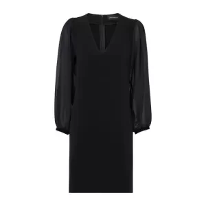Image of James Lakeland Black Puff Sleeves Dress V Neck - 10