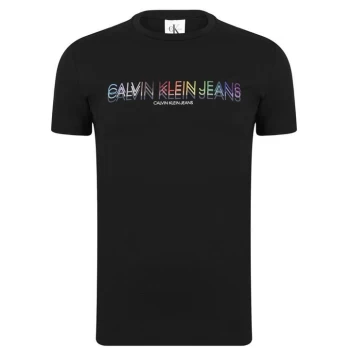 Image of Calvin Klein Jeans Logo Crew Neck T Shirt - Ck Black