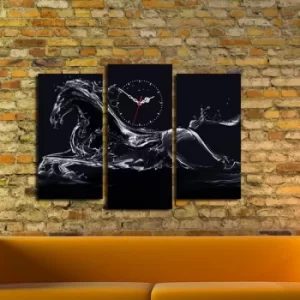 image of 3PATCS-5 Multicolor Decorative Canvas Wall Clock (3 Pieces)