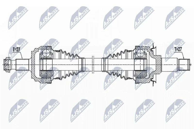 Image of NTY NPW-ME-148 Drive shaft Automatic Transmission, Rear Axle Right Drive Shaft (13)