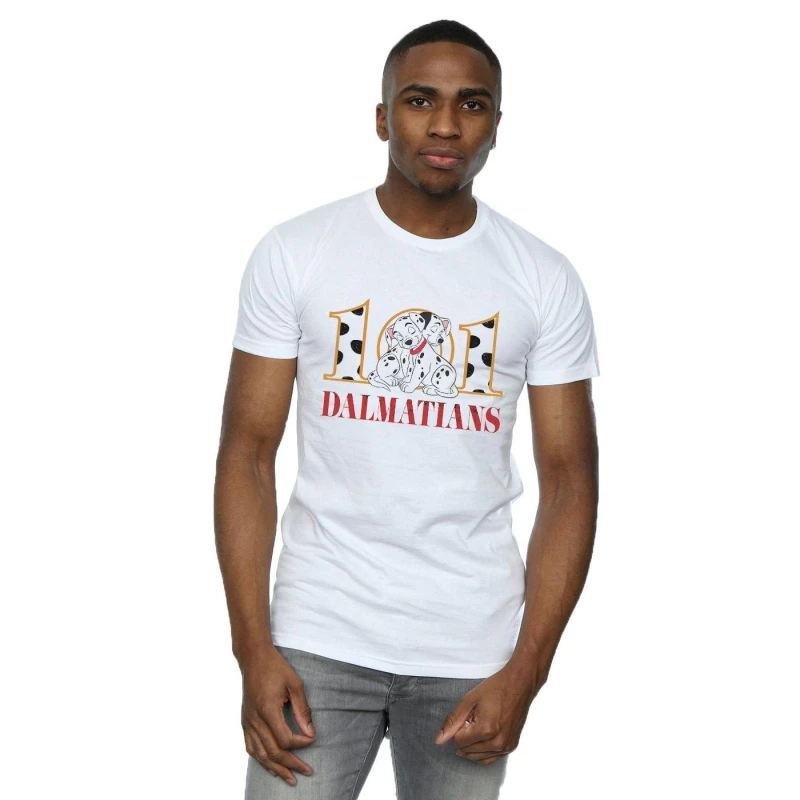 Image of Disney Men 101 Dalmatians Puppy Hug T-Shirt in White Size: Small White S Male 5059308759023