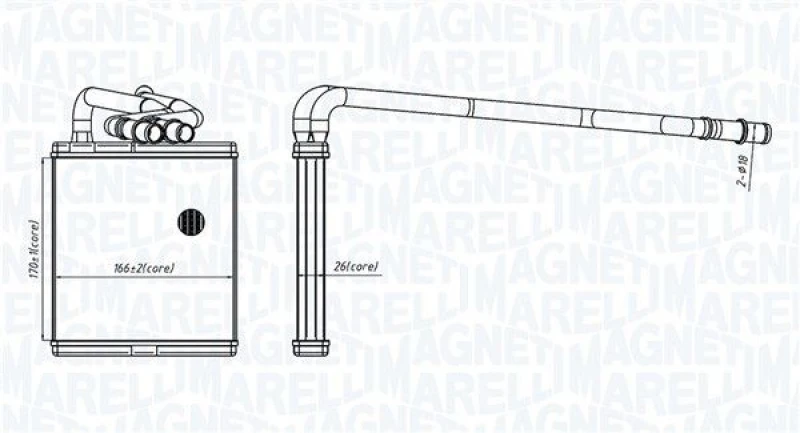 Image of MAGNETI MARELLI Heater matrix MAGNETI MARELLI 350218454000